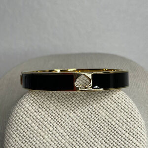 Kate spade Hole Punch Spade 10MM Black Enamel Bracelet